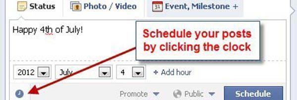 Facebook 2012: Schedule Future Posts Right On Your Page! featured image